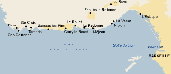 French homestay - La C&ocirc;te Bleue map